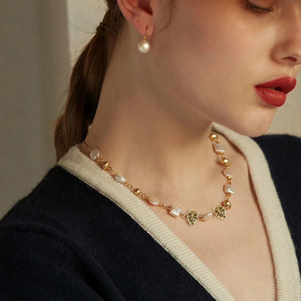 

60Pcs Alloy Skull Beads Realistic Durable DIY Jewelry Making Charms Pendant Bracelet Earrings Accessories Alloy Skull Beads