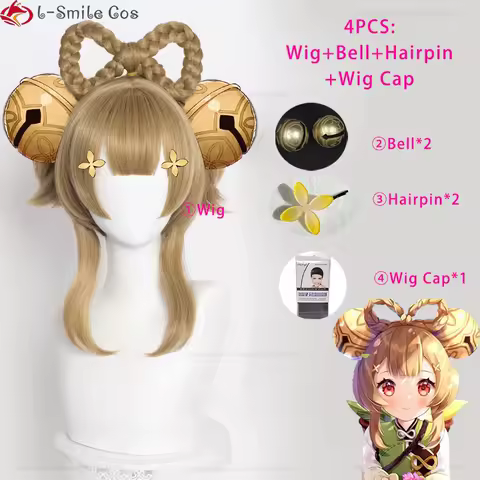 Yaoyao Cosplay Wig Long 40cm Brown Heat Resistant Synthetic Hair Halloween Party Anime Cosplay Wigs + Wig Cap