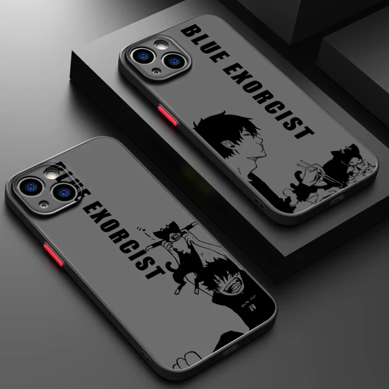 Blue Exorcist Popular Anime Frosted Translucent For Apple iPhone 15 14 13 12 11 XS XR X 8 7 SE Pro Max Plus Mini Matte