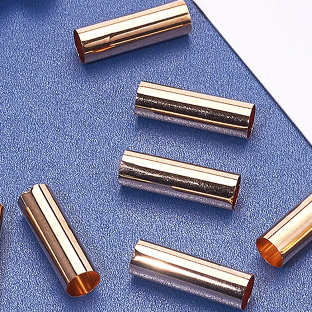 Metal Spacer Tubes 50Pcs Pearl Finish Copper Beads for DIY Bracelet Necklace Anklet Jewelry Making