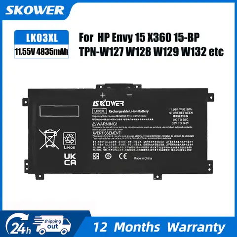 SKOWER LK03XL Batteria Del Computer Portatile Per HP envy 15 X360 15-BP 15-CN TPN-W127 W128 W129 W132 HSTNN-LB7U HSTNN-UB7I