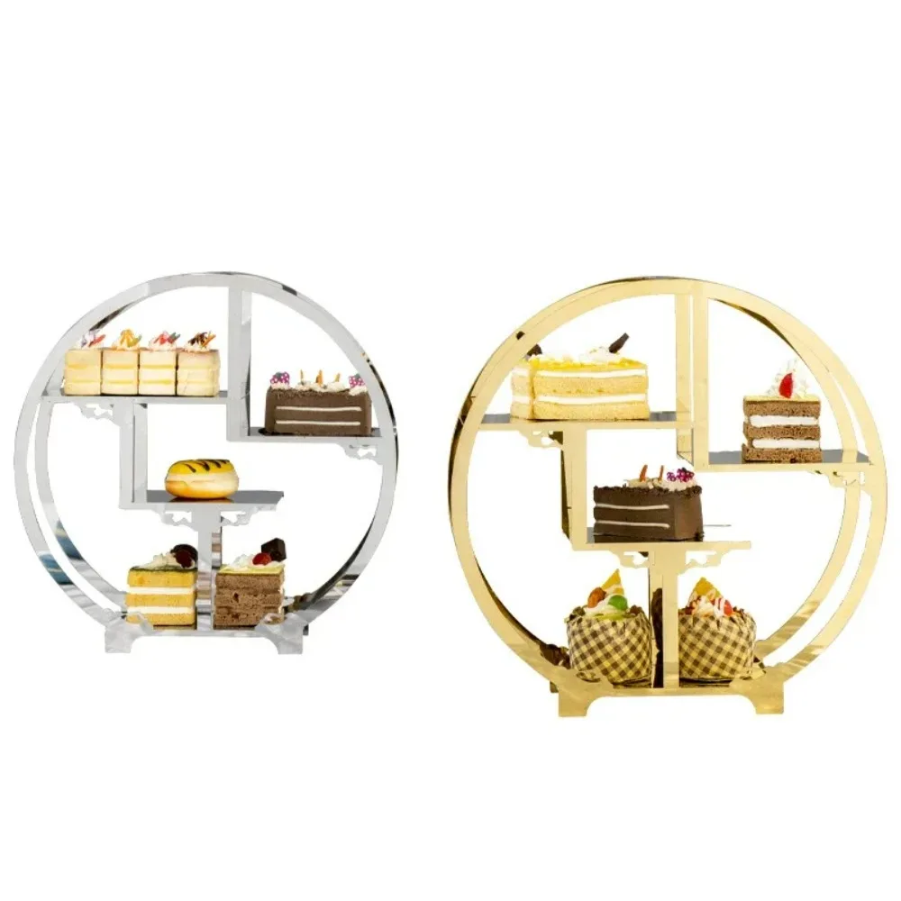 Gold Dim Sum Display Rack Creative Cake Rack Western Restaurant Snack Accessories Christmas Dessert Table Decorations