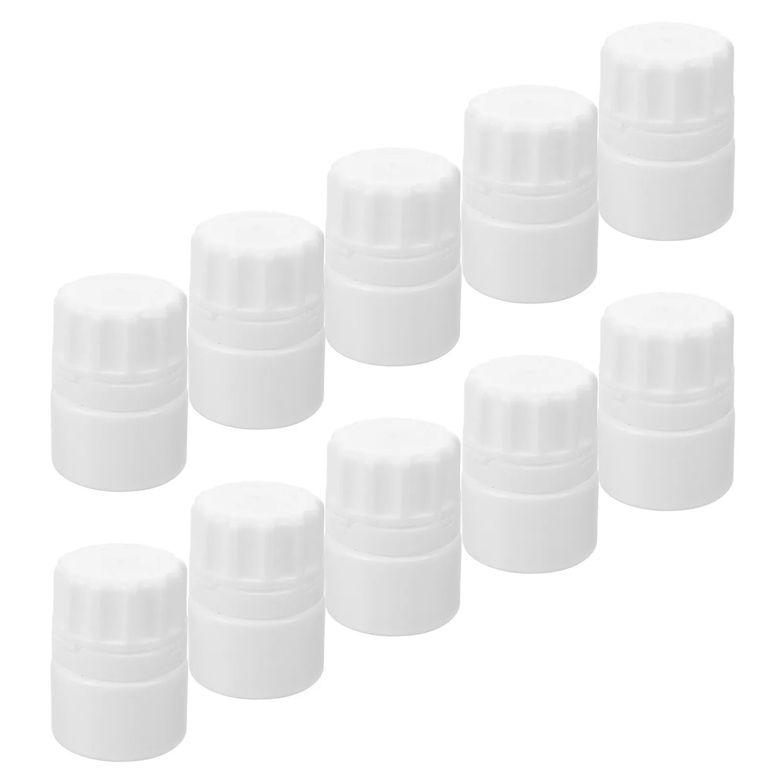 10Pcs Round Tablets Container Pe Material Medicine Bottles Portable Leak Proof Empty Bottle Holder for Daily Medication Storage