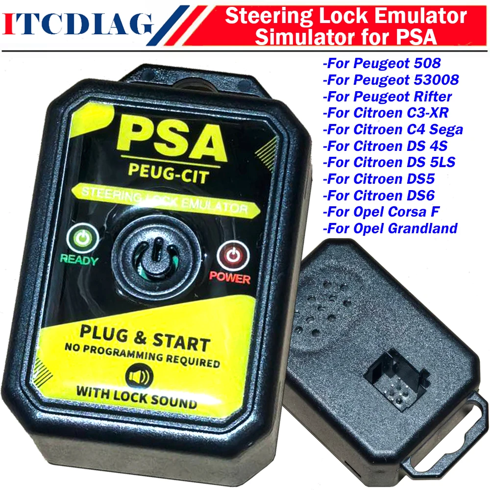 For PSA/ Peugeot/ Citroen/ Opel 2011 and Up Steering Lock Emulator With Lock Sound No Need Programming for 9815905380 / 36448900