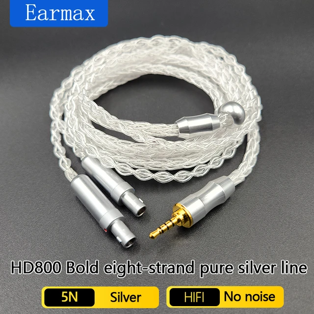 For Sennheiser Hd800 Hd820 Hd800s New Headphone Cable 6.35mm 3.5mm 2.5mm 4.4mm  Balance 8 Strand 100%pure Silver Cable D1000 - Protective Sleeve -  AliExpress