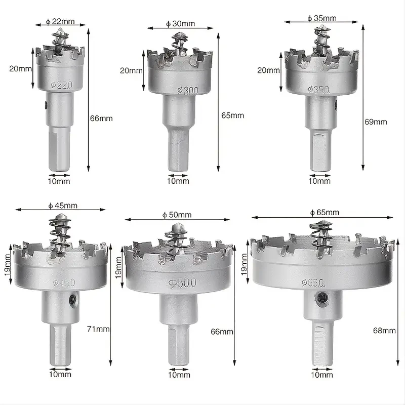 TCT Hole Saw Carbide Tipped Hole Cutter With Titanium-Plated Pilot Drill Bit For Metal Stainless Steel Iron And Wood Hole Saw