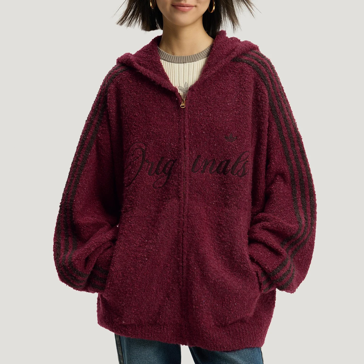 Adidas Authentic Three Leaves Men's Women's New Year Edition Retro Suede Jacket KT0718