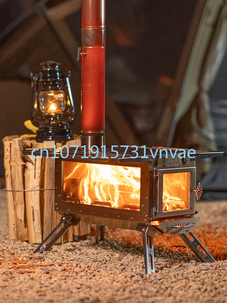 Green Stove Butterfly Mini Outdoor Firewood Stove Camping Tent Heating Tent Stove Barbecue