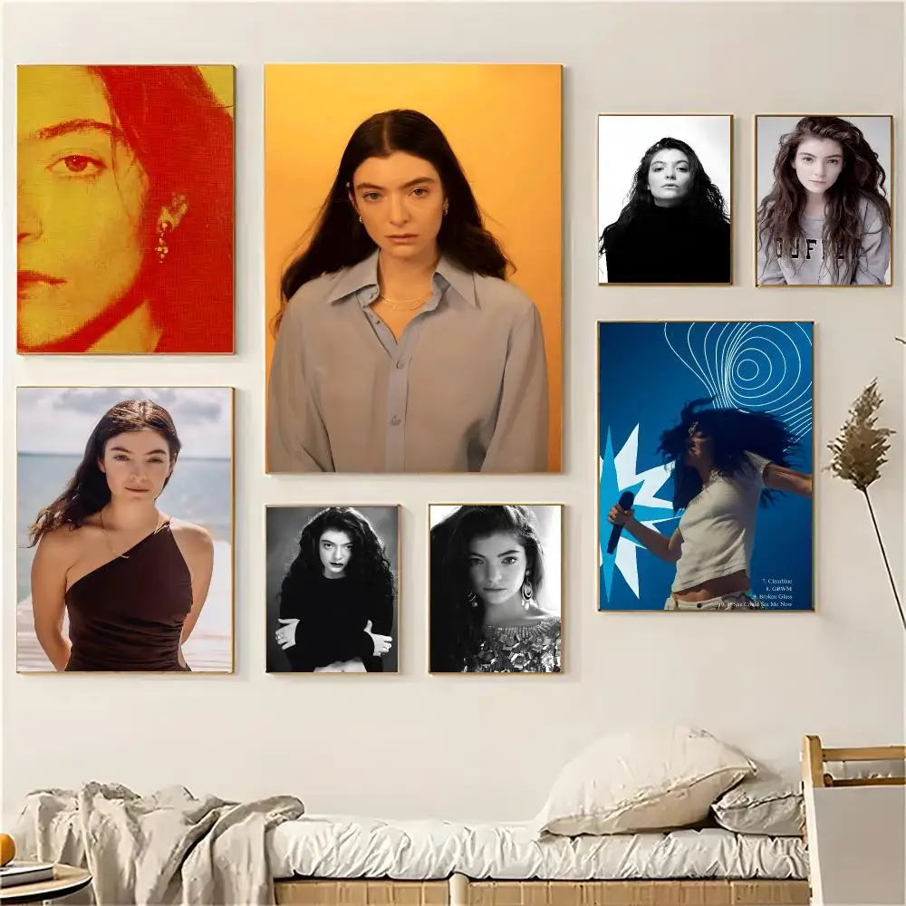 1pc Famous Singer L-Lorde Poster Self-adhesive Living Room Bedroom Party Bar Decor Moisture-proof Fade-resistant HD