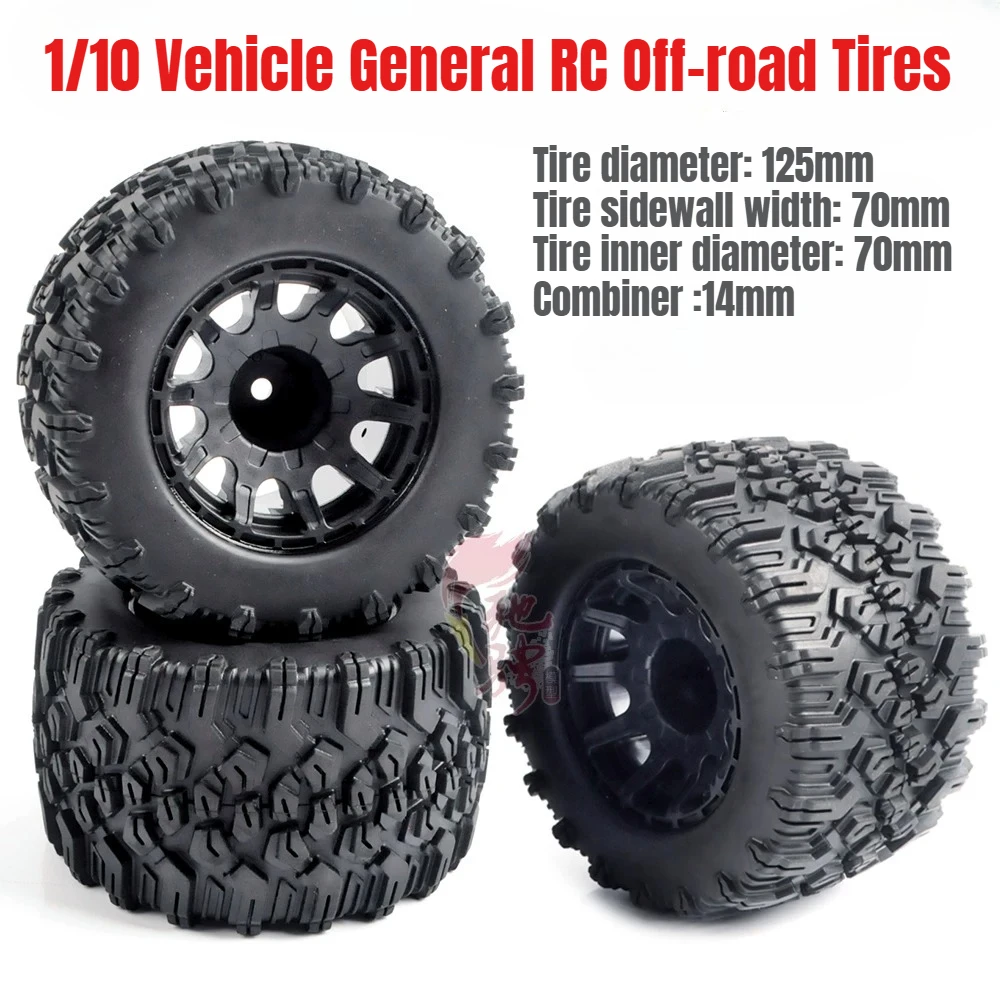ZD Racing 1/10 MJX HSP RC Vehicle Spare Parts Off-road Racing Card Tire 12mm Connector