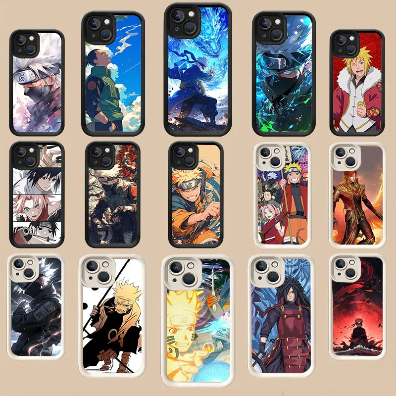 WEA-23 N-Naruto Black Stepped TPU Case For iPhone X XS XR 8 11 12 13 Mini Plus Pro Max