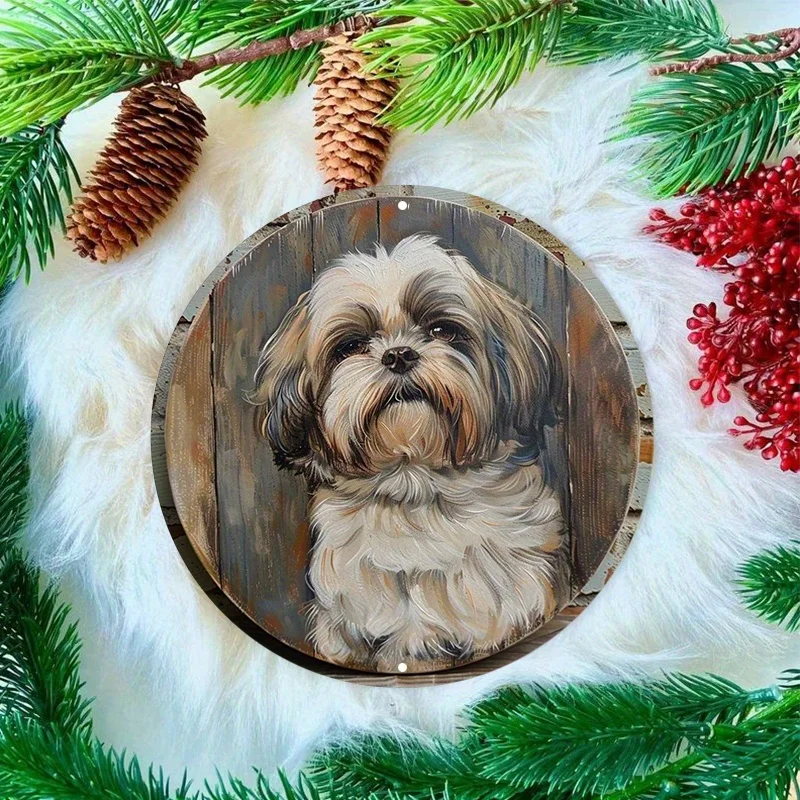 Shih Tzu Dog Aluminum Wall Sign, UV and Scratch Resistant, Easy-Hang, Outdoor and Indoor Decor, Art Display, Cute