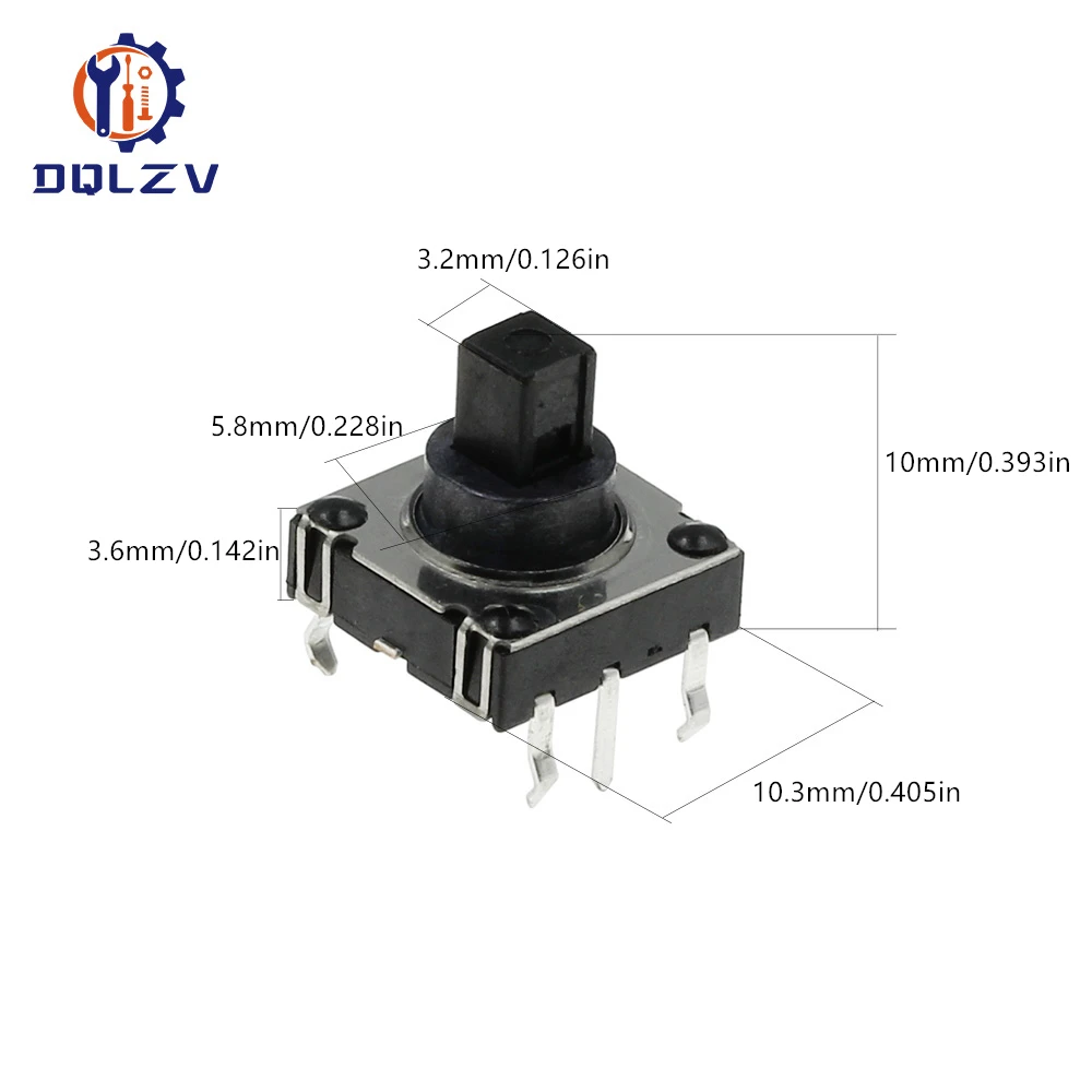 5PCS 10x10x10MM Tact Switch 4 Direction & Center Push 5 Way Tactile Snap In Vertical PCB Navigation Multifunction 10x10