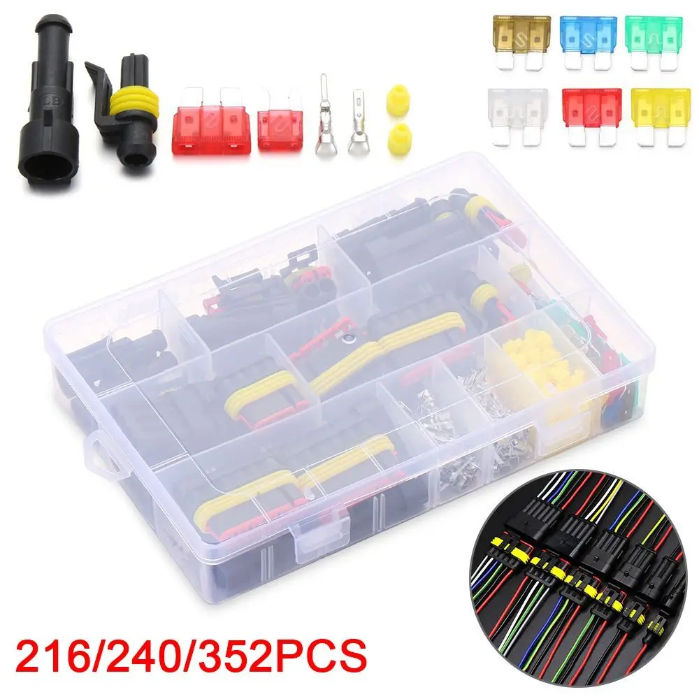 

1/2/3/4 Pin Waterproof Connector Kit Male And Female Pair 300V 12V Wire Harness Plug Waterproof Design