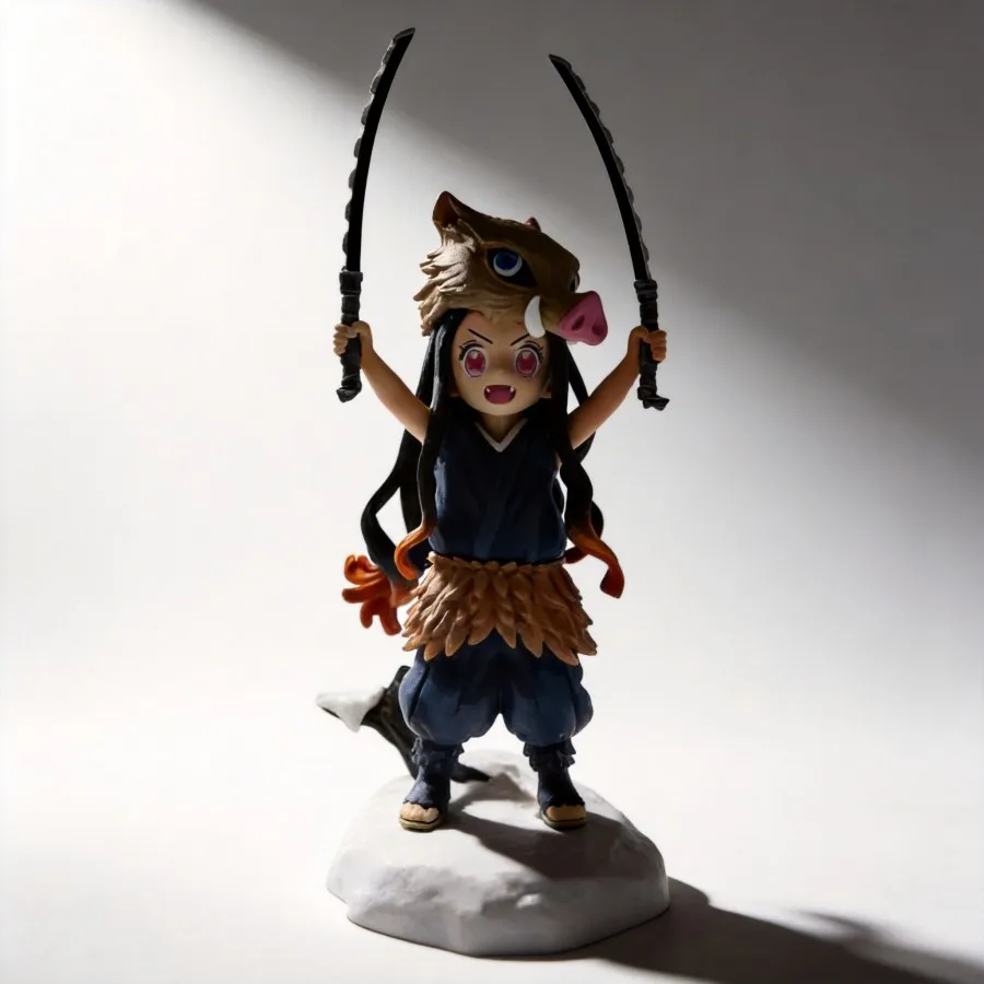 

Nezuko Kamado Cos Inosuke Demon Slayer Anime Figure Model Cute Desktop Ornament Doll Collection Decoration Gift for Fans