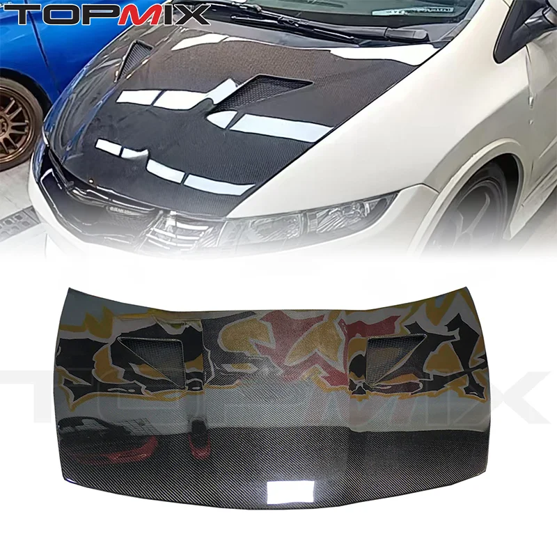 

For Honda 2007-2010 Civic Type-R FN2 Carbon Fiber Engine Hood - High-Quality Carbon, Vehicle Specific