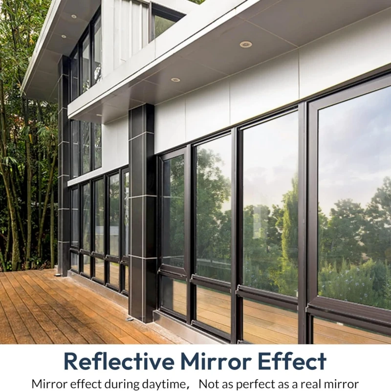 【1-4 Meter Length】Mirror Window Film Daytime Privacy One Way Vision Self Adhesive Solar Protection Tint for Window Glass