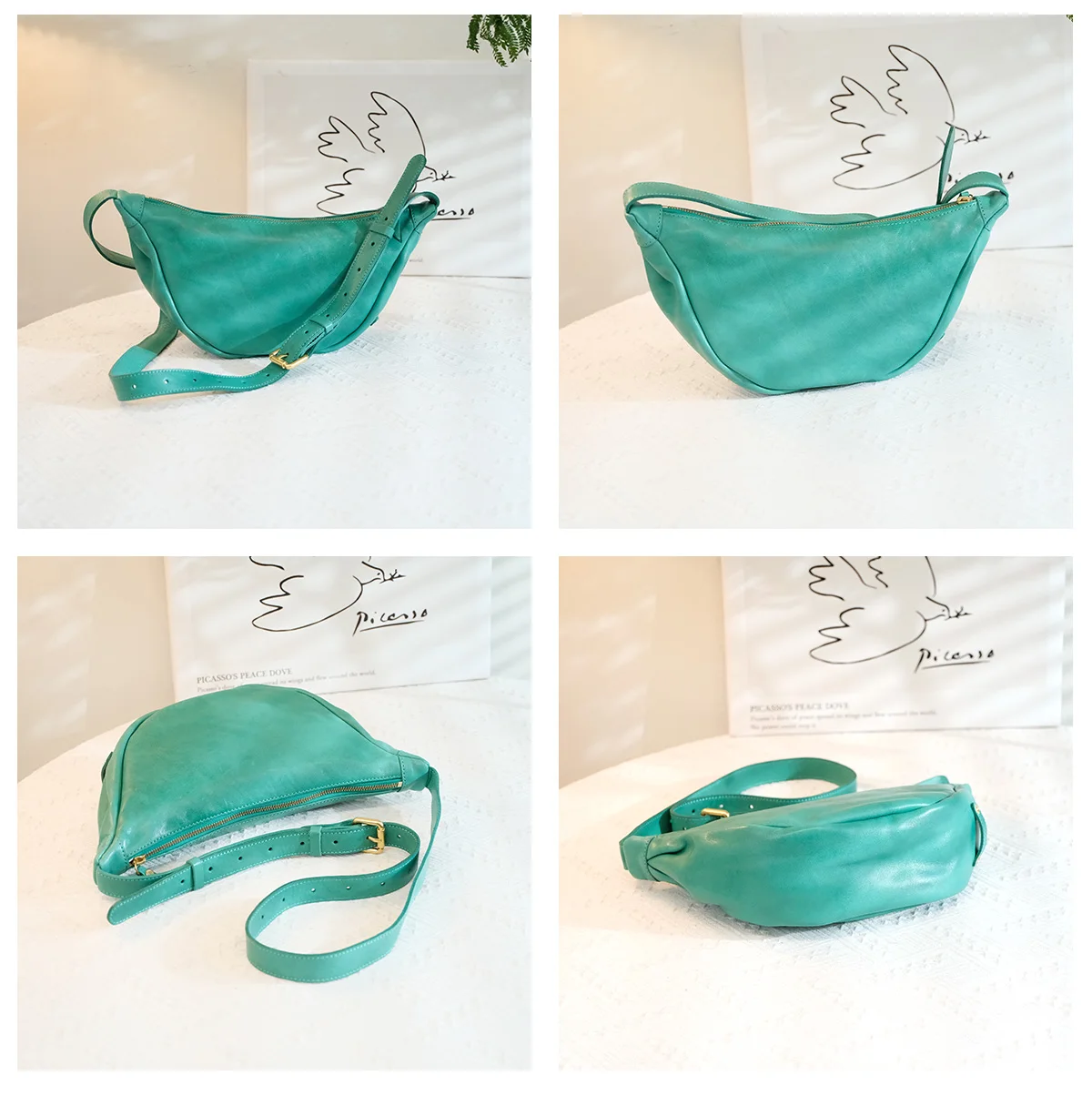 outdoor daily designer handmade vegetable tanned cowhide women's shoulder bag vintage genuine leather female crossbody bag