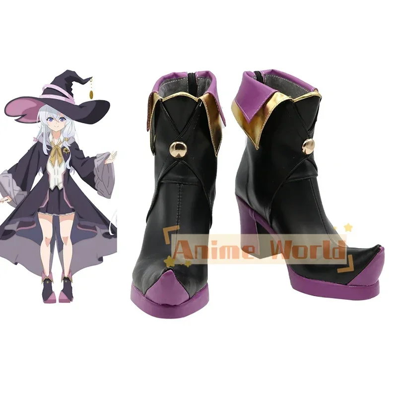 

Новые аниме Wandering Witch The Journey of Elaina, обувь для косплея, обувь Elaina, туфли на высоком каблуке из искусственной кожи