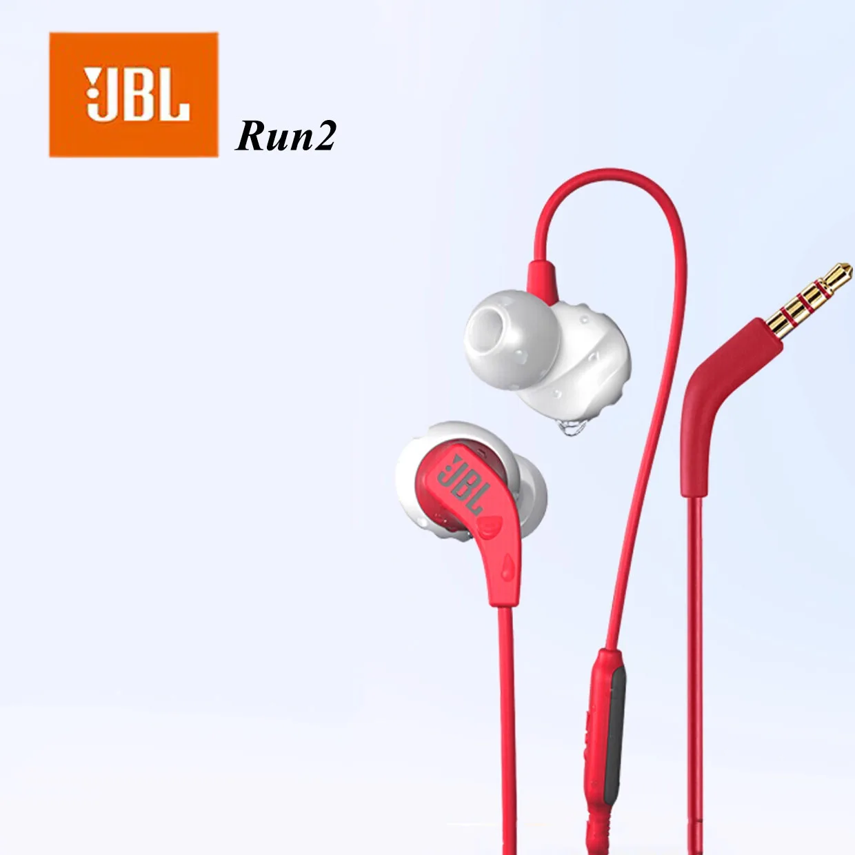 JBL ENDURRUN 2 سماعات أذن مخصصة رسميًا، ميكروفون مدمج، سماعة ألعاب رياضية سلكية مقاومة للماء، جهير ثقيل