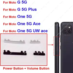 Bilashmart On OFF Power Volume Button Motorola MOTO G 5G Plus One 5G UW Ace G 5G Volume Power Buttons Switch Control Side Key Parts