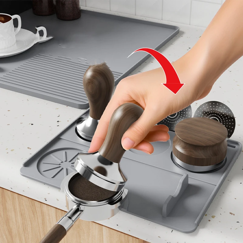 JUSTINLAU Silicone Espresso Tamping Mat Non Slip Holder Pad Coffee Press Cushion Tools Home Coffee Tamp Station Mat for Cafe