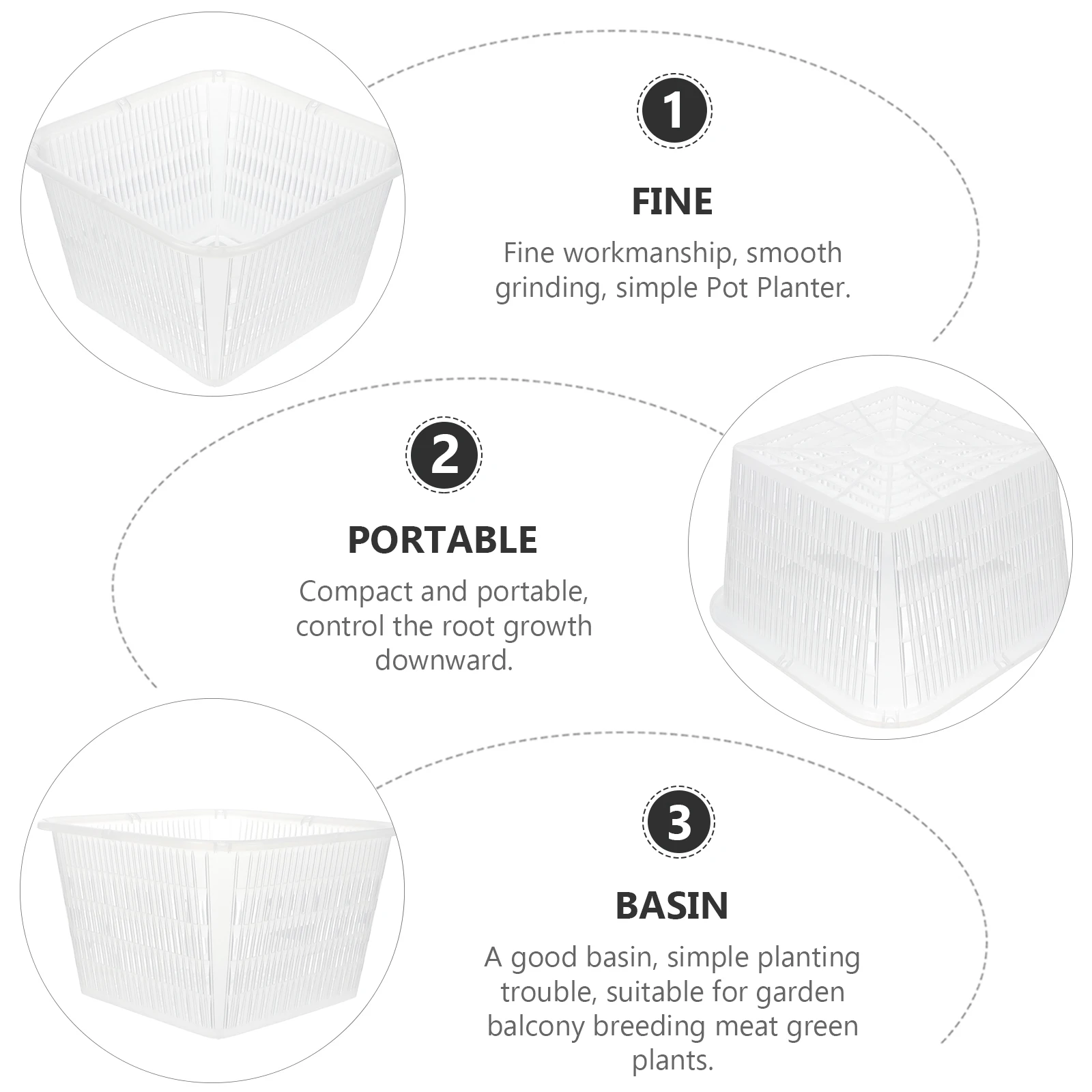 

5pcs Plastic Orchid Pots Durable Flower Planters With Drainage Holes For Indoor Plants Replanting Hanging Garden