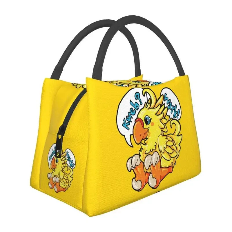 

Chocobo Final Fantasy Thermal Insulated Lunch Bag Women Video Game Portable Tote for Office Outdoor Storage Meal Food Box