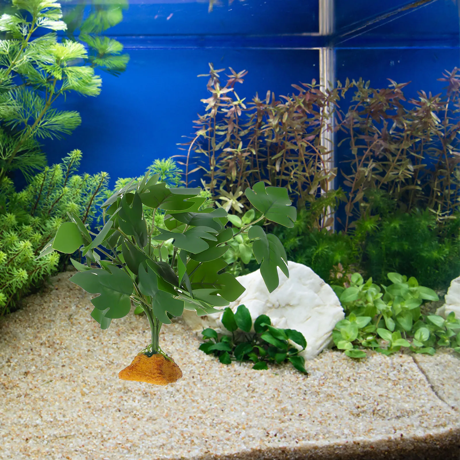 

Artificial For Reptile Terrarium Greenery Fish Tank Decorations Lifelike Plastic Aquarium Plants Bearded Dragon Habitat