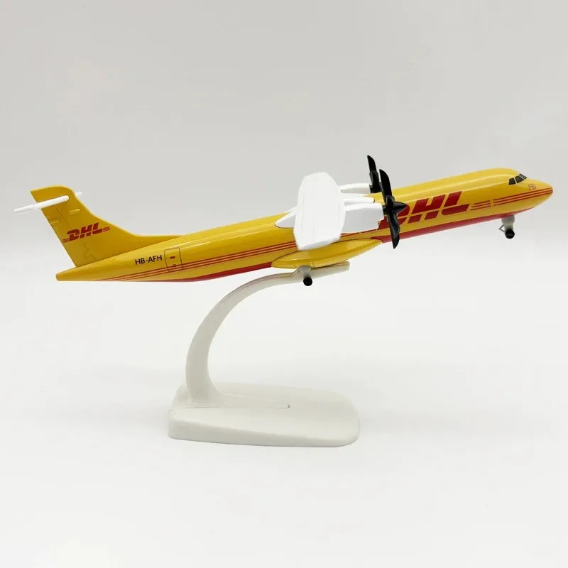 20cm 1/300 DHL ATR Diecast Metal Airplane Model Toy Kit with Stand＆Wheel for Aviation Enthusiasts Gift or Display Collection
