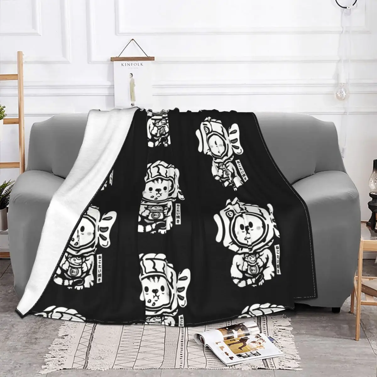 A Cut And Agile Cat Blanket Fleece Flannel All Season Breathable Super Warm Thin Neko Taiyaki Throw Blankets For bed Rug Piece