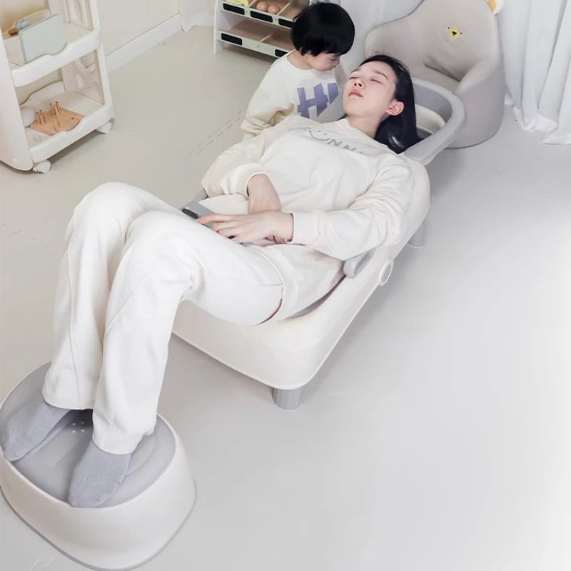 Foldable Shampoo Chair  PU Soft Pad Reclining Head Wash Chair,   Multi-Function Headrest,for Postpartum and Baby Care