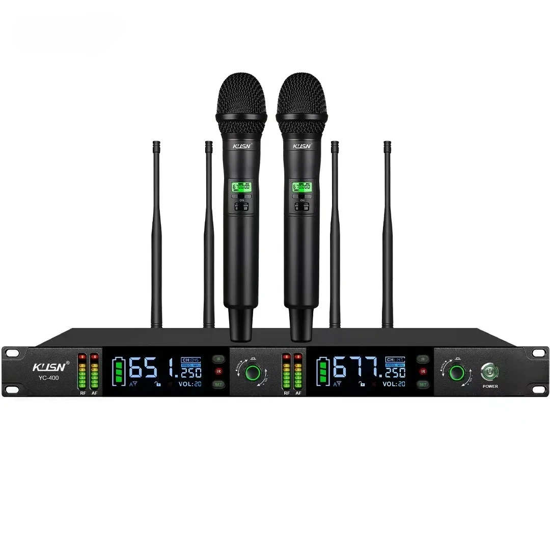 UHF Professional Conference Microphone Lapel Auto Tune Karaoke System Cordless Handheld Wireless Microphone