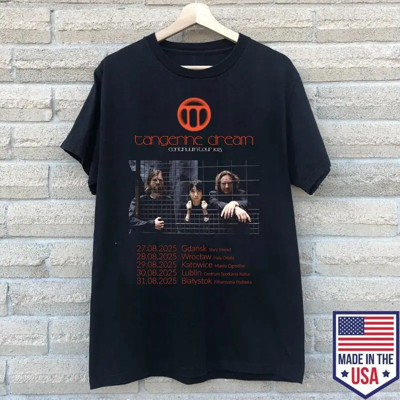Camiseta Tangerine Dream Returning to Poland Continuum Tour tamanho completo S 5XL