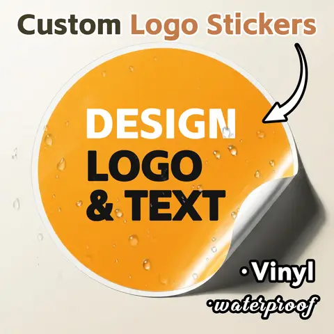 Custom Stickers PVC Waterproof Die Cut Vinyl Logo Labels Round Personalized Sticker for Laptop Birthday Party Wedding Business