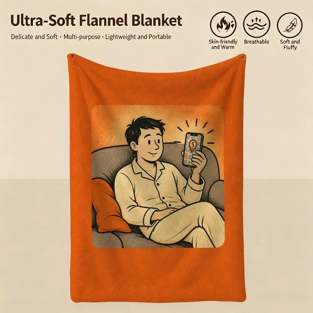 Cosmic FROM LEAVING THE COUCH Throw Warm Soft Flannel Blanket, Multi-use for Sofa Bed Camping Travel Nap