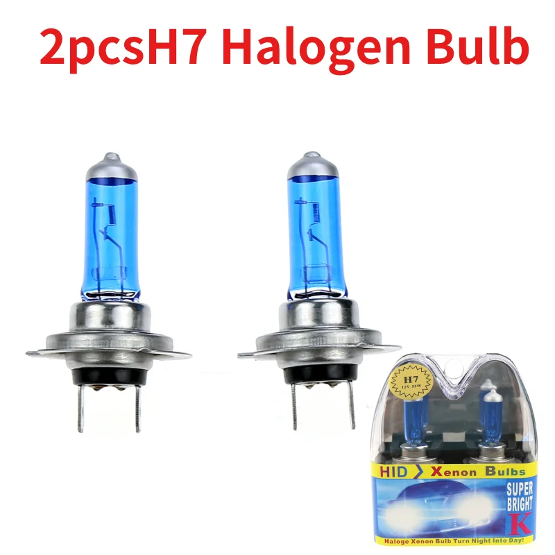 

2pcs 6000k Super Bright White H7 Halogen Bulb White Fog Lights High Power Car Headlight Lamp Car Light Source Parking