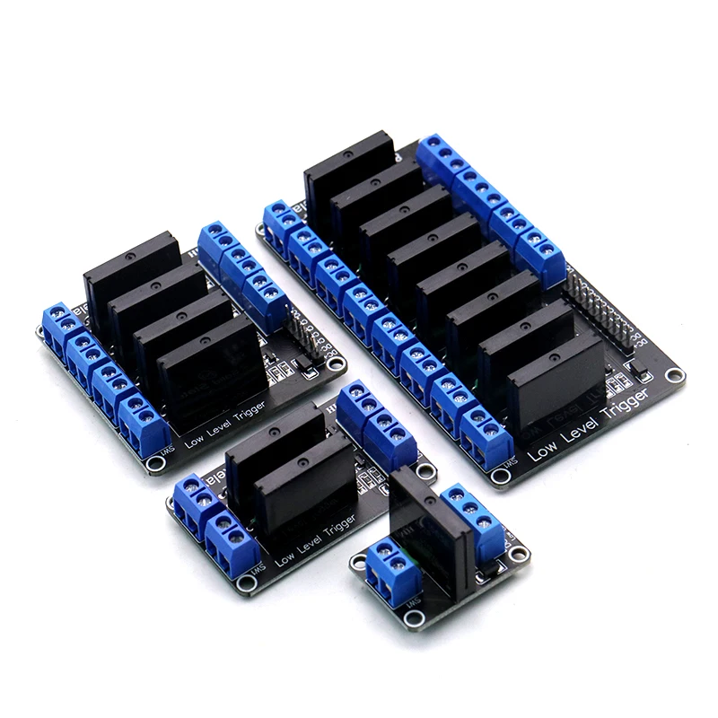 1/2/4/8 Channel 5/12V Solid State Relay Module Low Level Trigger DC Control AC with Fuses 250V 2A Relay SSR AVR DSP for arduino