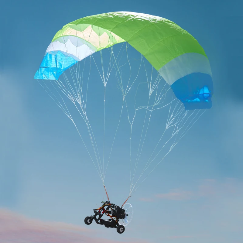 1Set Three-Wheeled Brushless Motor Powered Paragilder Wingspan 1.1M PNP RC Paramotor Kit for Outdoor Flying Paragliding Airplane