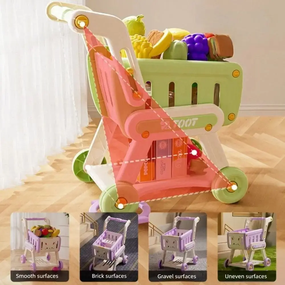 Multicolor Shopping Cart Set 32PCS/Set 1 Trolley Supermarket Trolley 8 Snacks Box Large Size Role Playing Boys Girls Gift