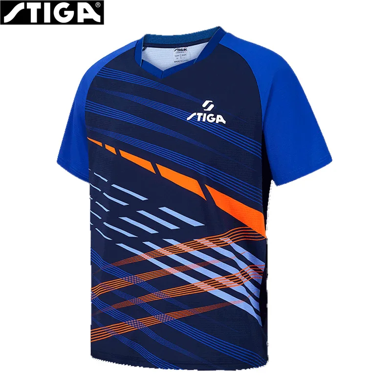 Stiga Tischtennis Trikot Männer Frauen T-Shirt für Tischtennis Spiel Training schnell trocknen Workout Shirt Kurzarm mit bequemen