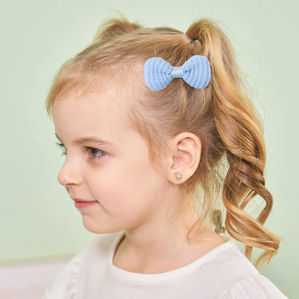 30 Stück Zufällige Farbe Mini Bögen Elastische Haarspange für Mädchen Gummiband Haarseil Pferdeschwanzhalter Kopfbedeckung Mädchen Haarschmuck