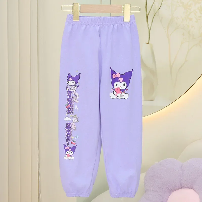 Spring Summer Cinnamoroll Kawaii Sanrio Kuromi Anime Mosquito Repellent Pants Cute My Melody Children Trousers Gifts for Kids