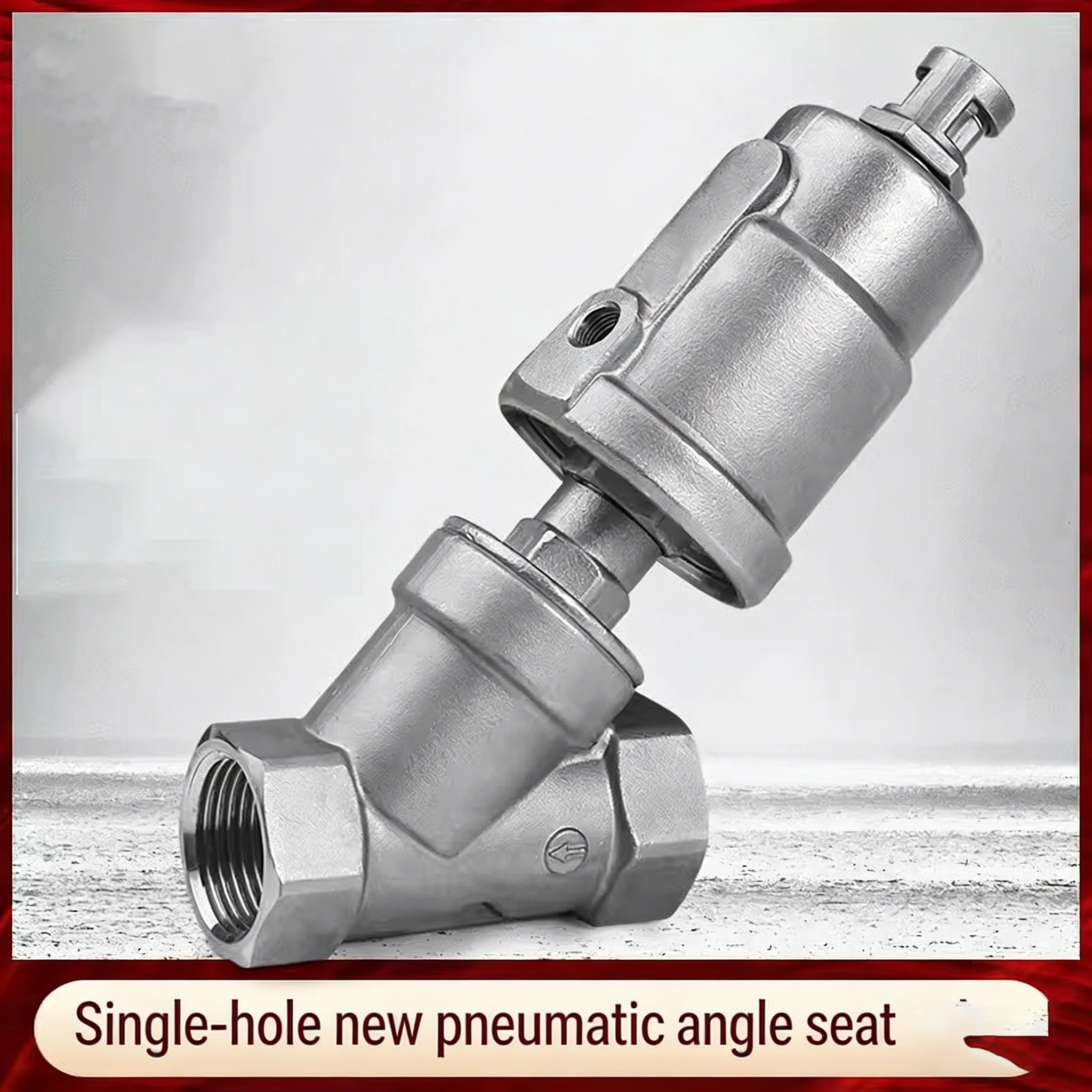 Stainless Steel Single Hole Normally Closed Pneumatic Angle Seat Valve Y-typeThread HighTemperature Steam Valve DN15 20 25 32 40