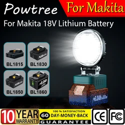 18V Li-ion Battery LED Work Light Flashlight Portable Emergency Flood Lamp Camping lamp For Makita Bl1830 BL1860 BL1815 BL1850