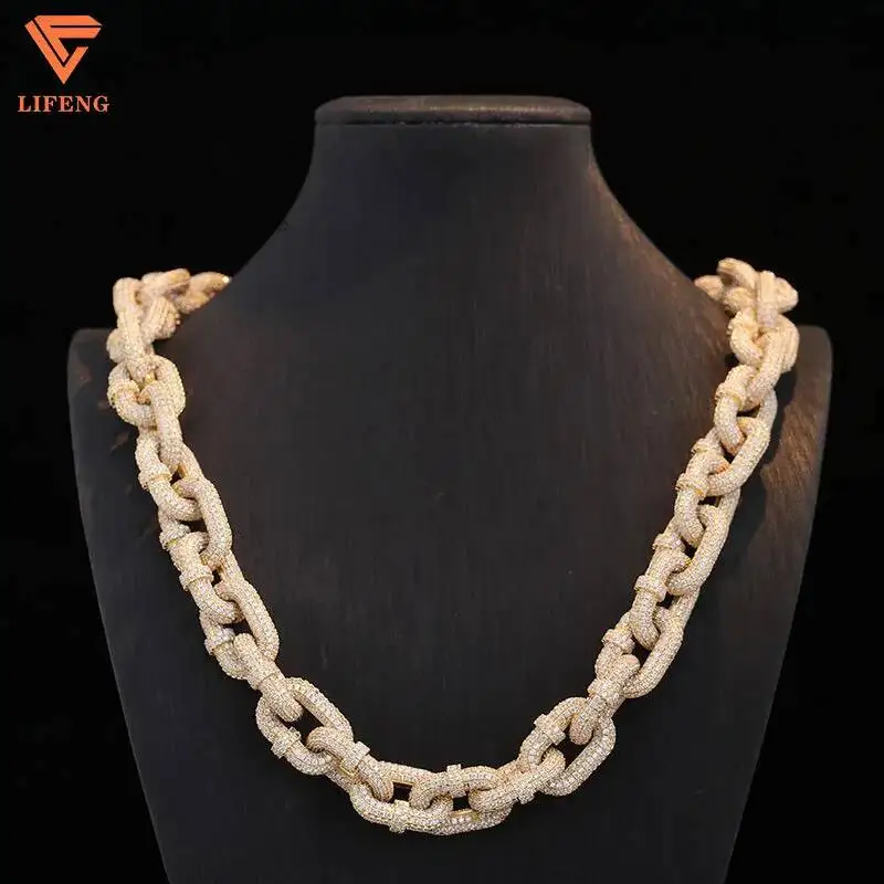Anchor Chain Type Charm Luxury Delicate Finely Attracted Moissanite Inlaid Necklace Jewelry Necklace for Women