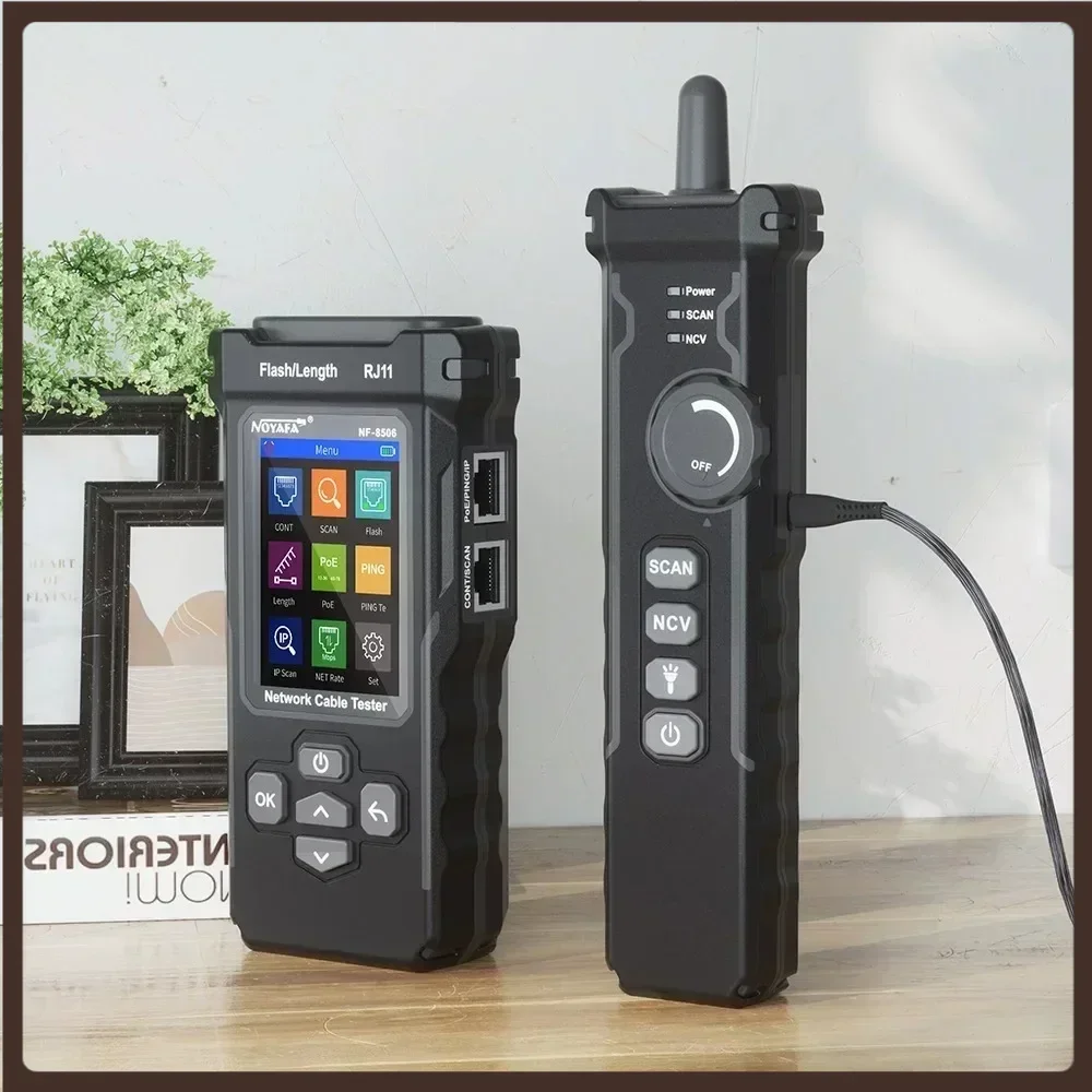 

NF-8506 Network Cable Tester LED Lighting IP Scan Multifunction Tracker Large Screen Display Network cable length/pair testing