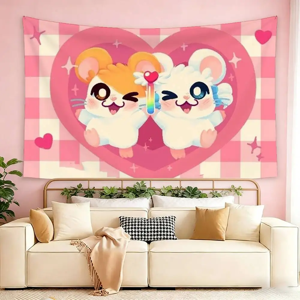 cute Hamtaro Flags Suitable For Party Club Outdoor Interior Wall Decoration Banner Fans