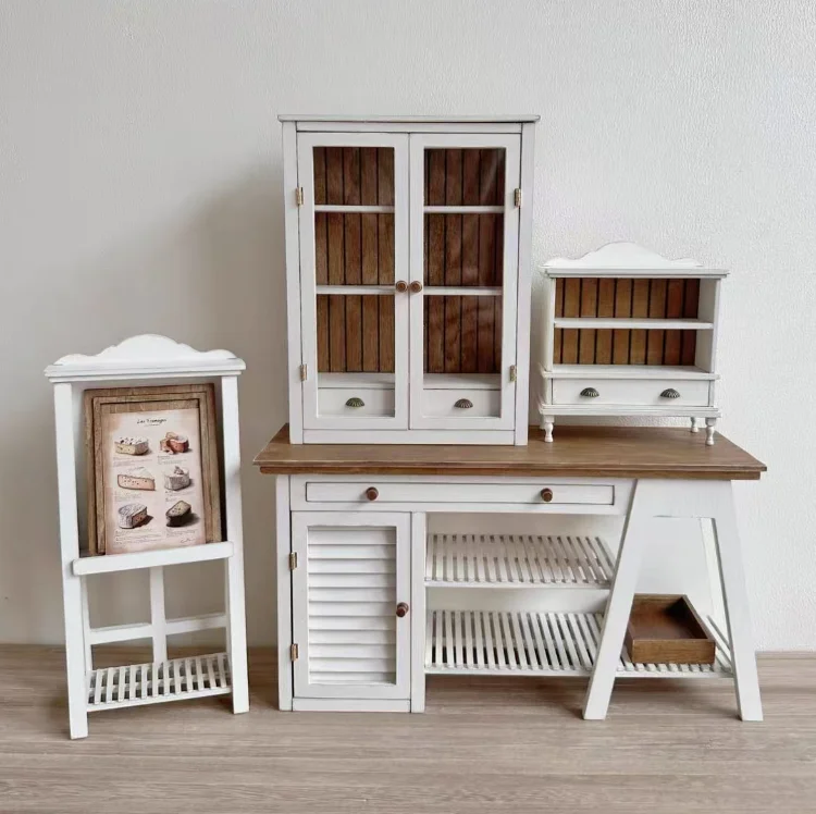 Miniature Dollhouse Furniture,Medicine Cabinet, 1:6 Cat Climbing Frame Hole-shaped Side Cabinet New Diy Miniature Dollhouse
