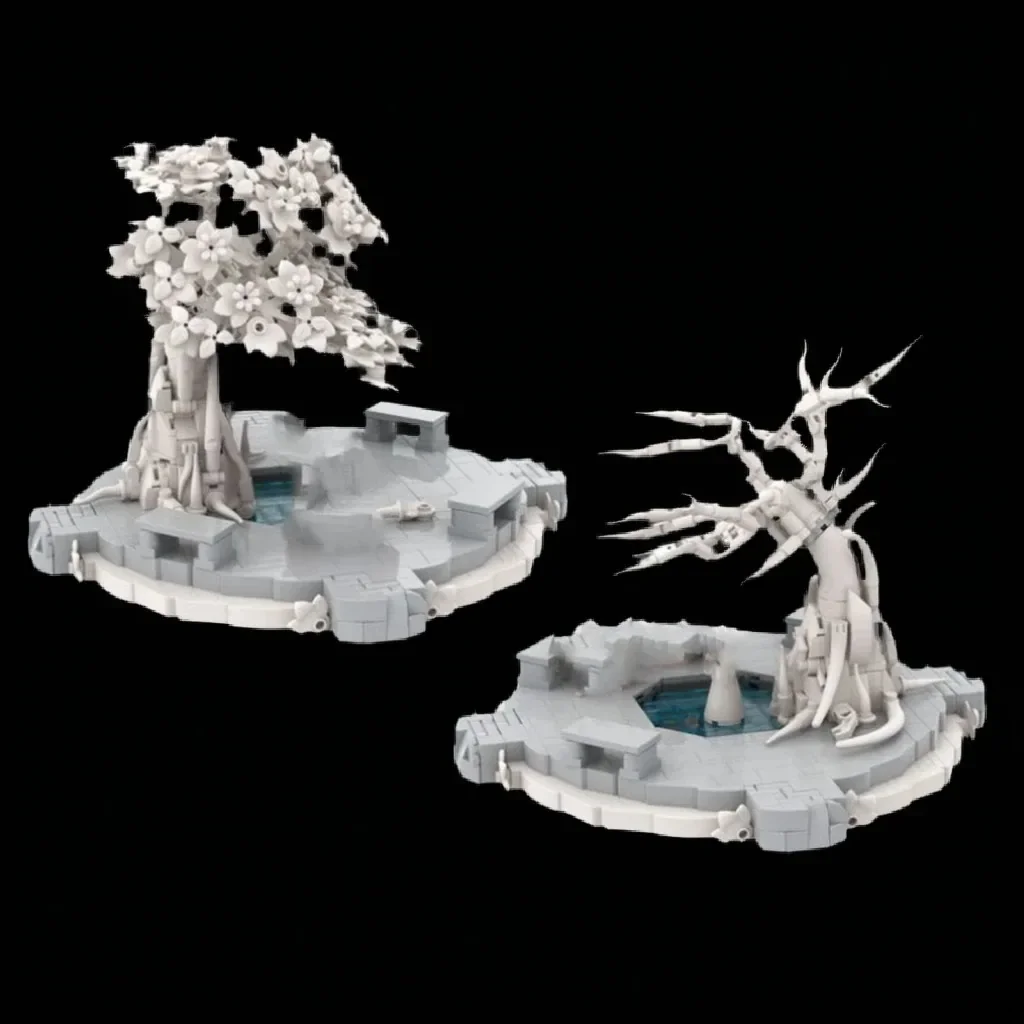 

1142 детали MOC: Белый городской дворик «Кольца» — конструктор для решения задач, рождественский подарок, игрушка для развития творчества, для подростков и взрослых